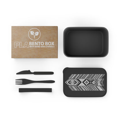 Native American Tribal Pattern PLA Bento Box with Band and Utensils