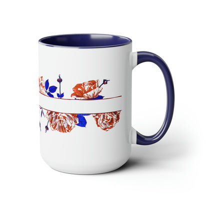 Thornes & Roses Two-Tone Coffee Mugs, 15oz