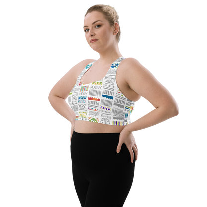 Prismatic Tribal Pattern Longline sports bra