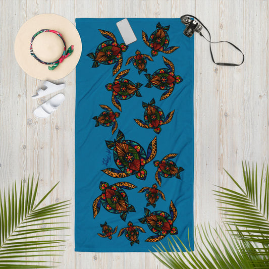 Stain Glass Sea Turtle Towel