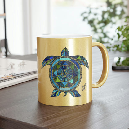 Aquatic Mosaic Metallic Mug (Silver\Gold)