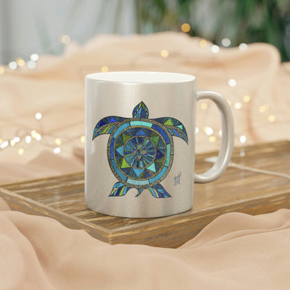 Aquatic Mosaic Metallic Mug (Silver\Gold)