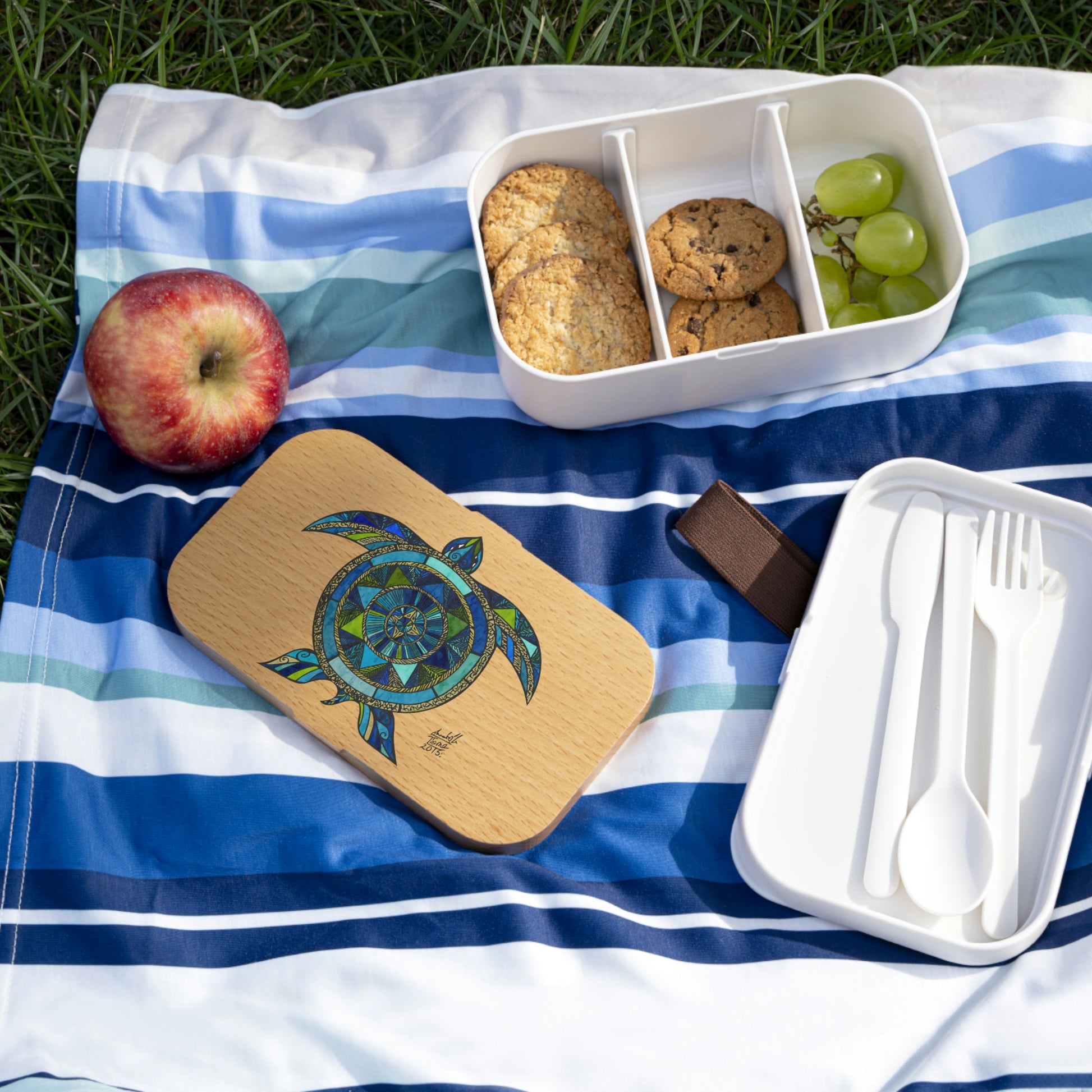 PLA Bento Box with Band and Utensils