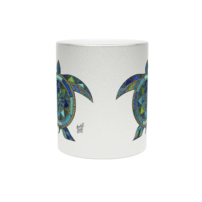 Aquatic Mosaic Metallic Mug (Silver\Gold)