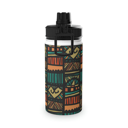 Tribal Pattern Stainless Steel Water Bottle, Sports Lid