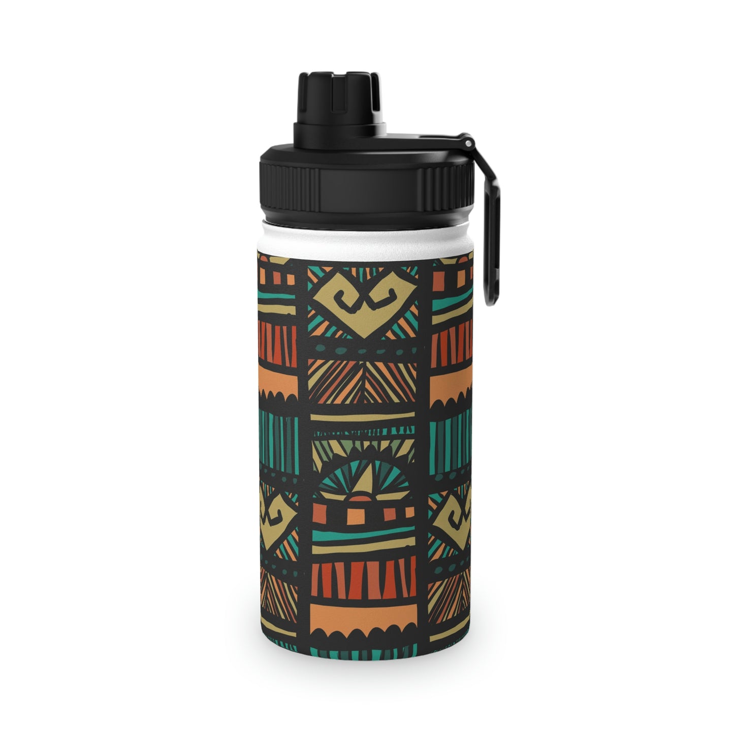 Tribal Pattern Stainless Steel Water Bottle, Sports Lid