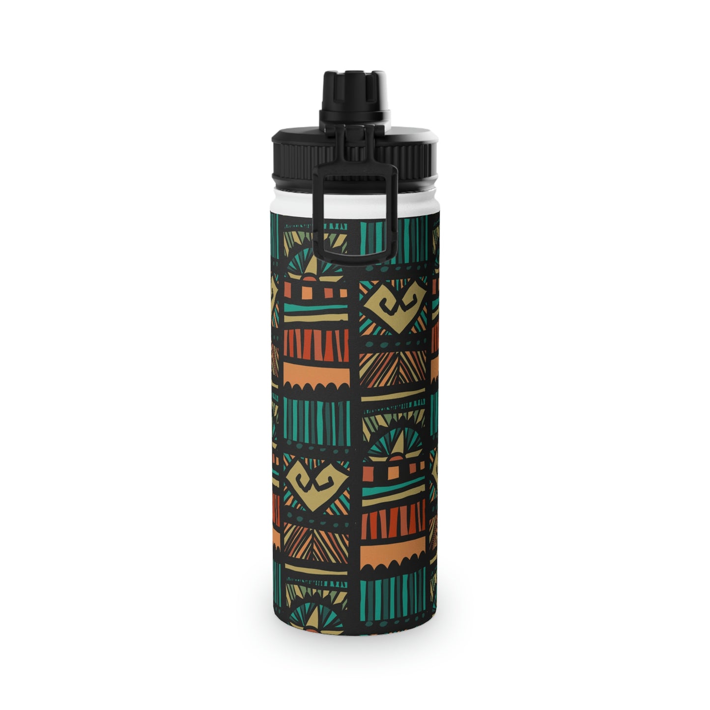 Tribal Pattern Stainless Steel Water Bottle, Sports Lid