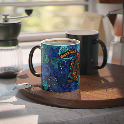 Stain Glass Turtle Magic Mug