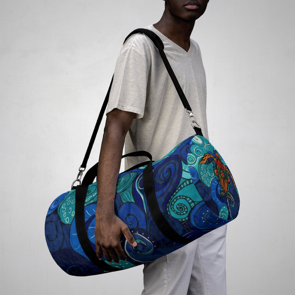 Stain Glass Turtle Duffel Bag