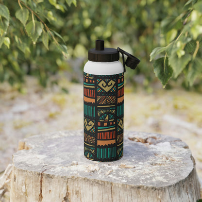 Tribal Pattern Stainless Steel Water Bottle, Sports Lid