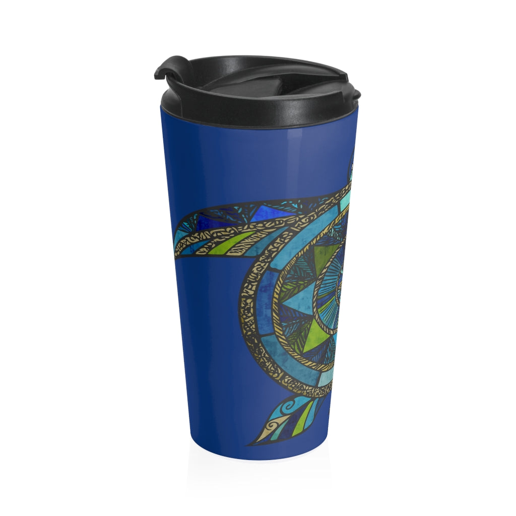 Aquatic  Mosaic Turtle Stainless Steel Travel Mug