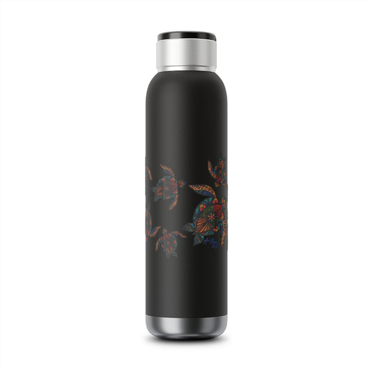 Stain Glass Turtle Soundwave Copper Vacuum Audio Bottle 22oz