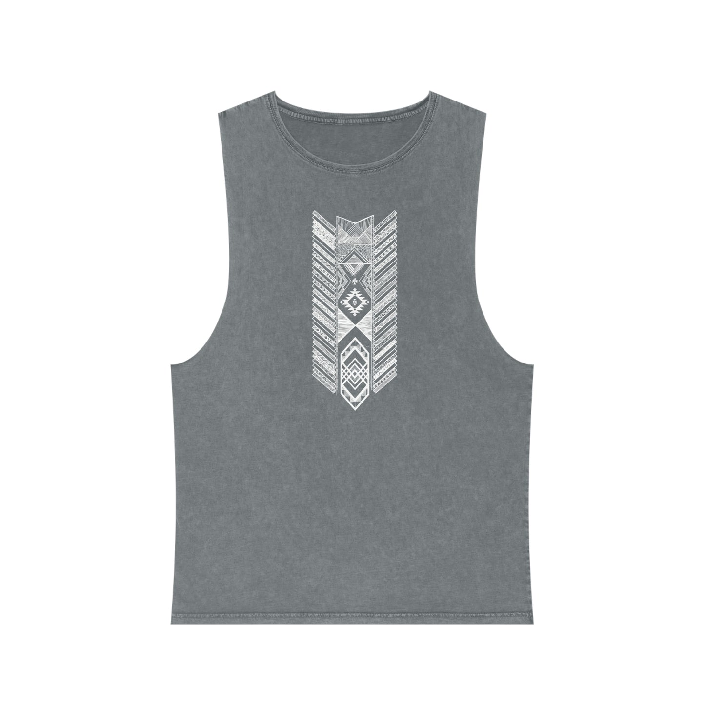 Native Americas Tribal Pattern Unisex Stonewash Tank Top