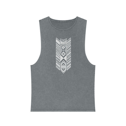 Native Americas Tribal Pattern Unisex Stonewash Tank Top