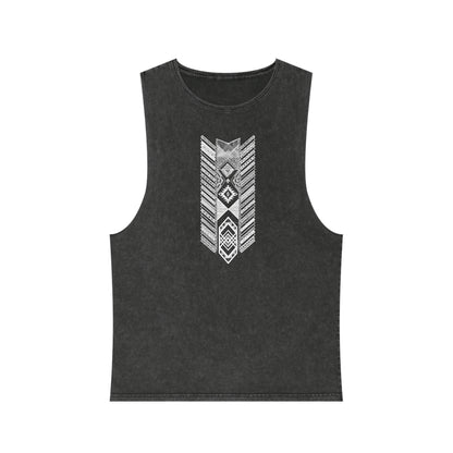 Native Americas Tribal Pattern Unisex Stonewash Tank Top