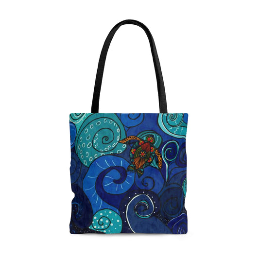 Stain Glass Turtle AOP Tote Bag