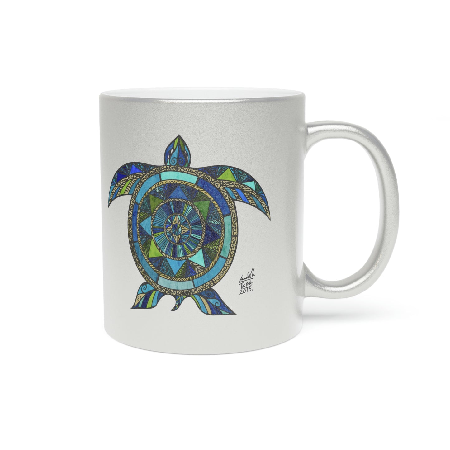 Aquatic Mosaic Metallic Mug (Silver\Gold)