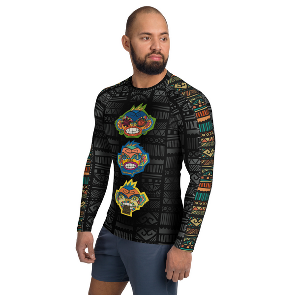 Dark Three Wise Monkeys Men's Rash Guard