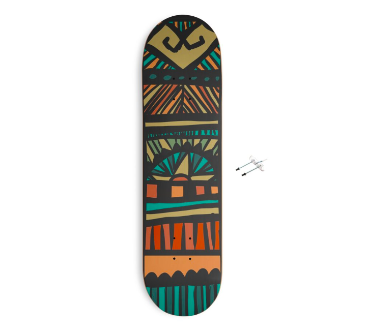 Tribal Pattern Stitch Skateboard