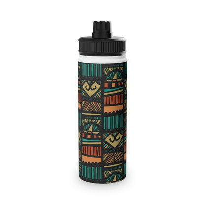 Tribal Pattern Stainless Steel Water Bottle, Sports Lid