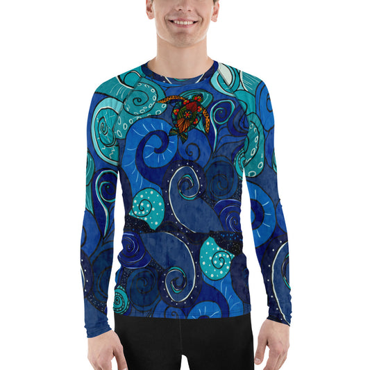 Stain Glass Turtle Men's Rash Guard