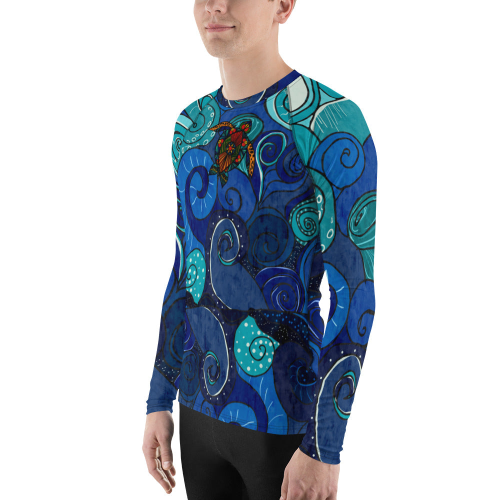 Stain Glass Turtle Men's Rash Guard