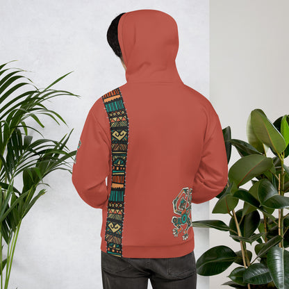 Rust Tribal Monkey Unisex Hoodie