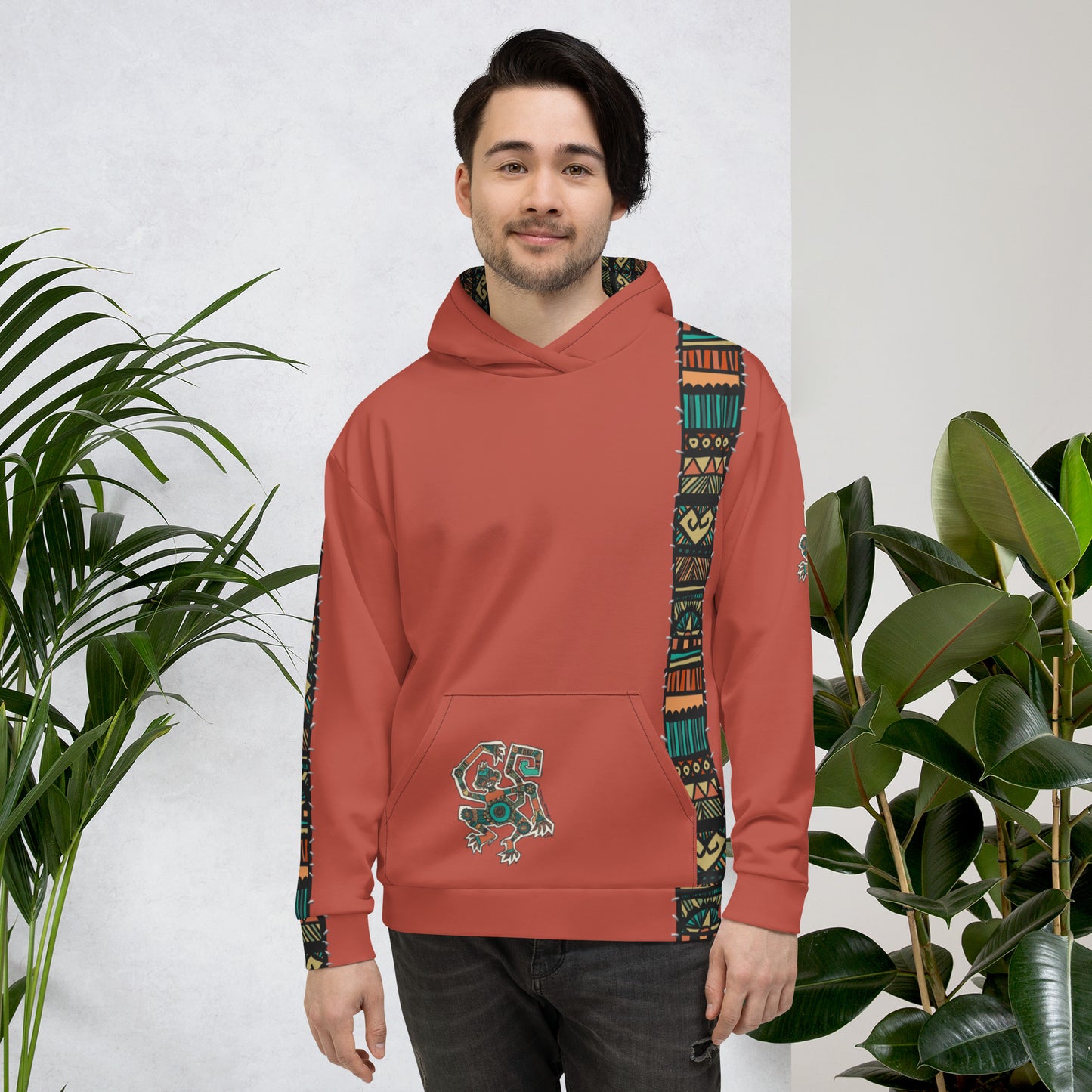 Rust Tribal Monkey Unisex Hoodie