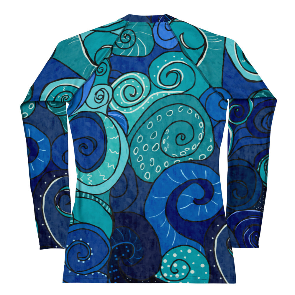 Stain Glass Turtle Women's Rash Guard