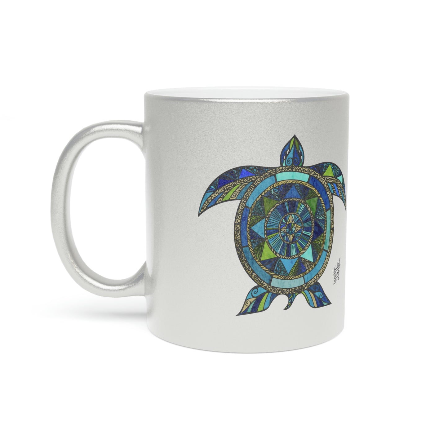 Aquatic Mosaic Metallic Mug (Silver\Gold)