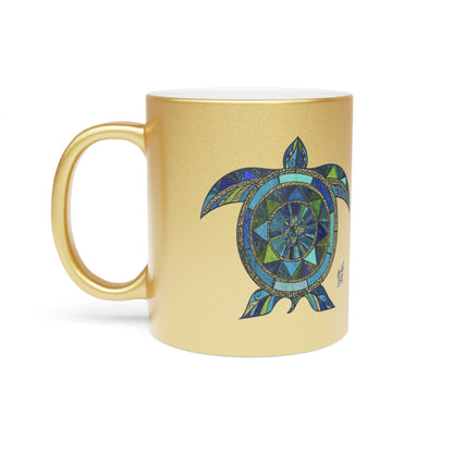 Aquatic Mosaic Metallic Mug (Silver\Gold)