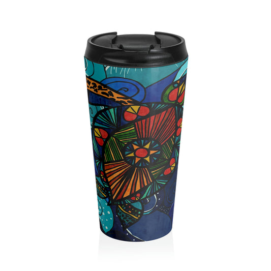 Stain Glass Turtle Stainless Steel Travel Mug