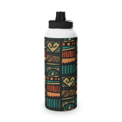 Tribal Pattern Stainless Steel Water Bottle, Sports Lid