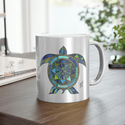 Aquatic Mosaic Metallic Mug (Silver\Gold)