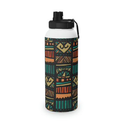 Tribal Pattern Stainless Steel Water Bottle, Sports Lid